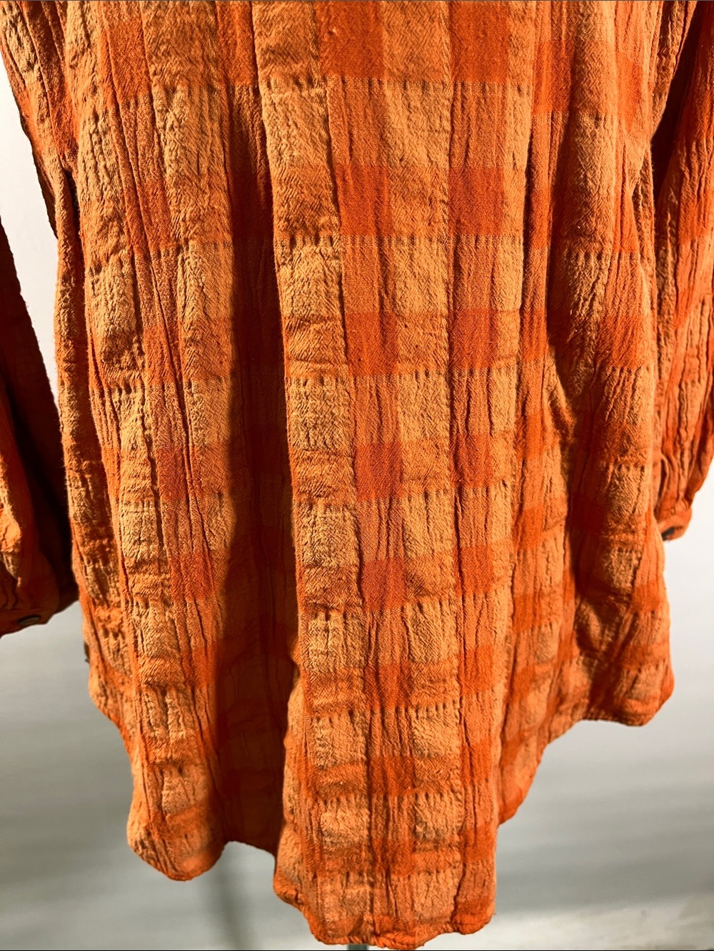 Easel Burnt Orange Button-Front Tunic Relaxed Fit w gathering Size S - Picture 8 of 10